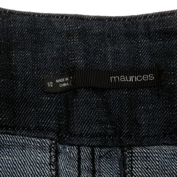 Maurices Chino Shorts Size 1/2 W27 Juniors Dark Wash Blue Denim Stretch - Picture 4 of 6